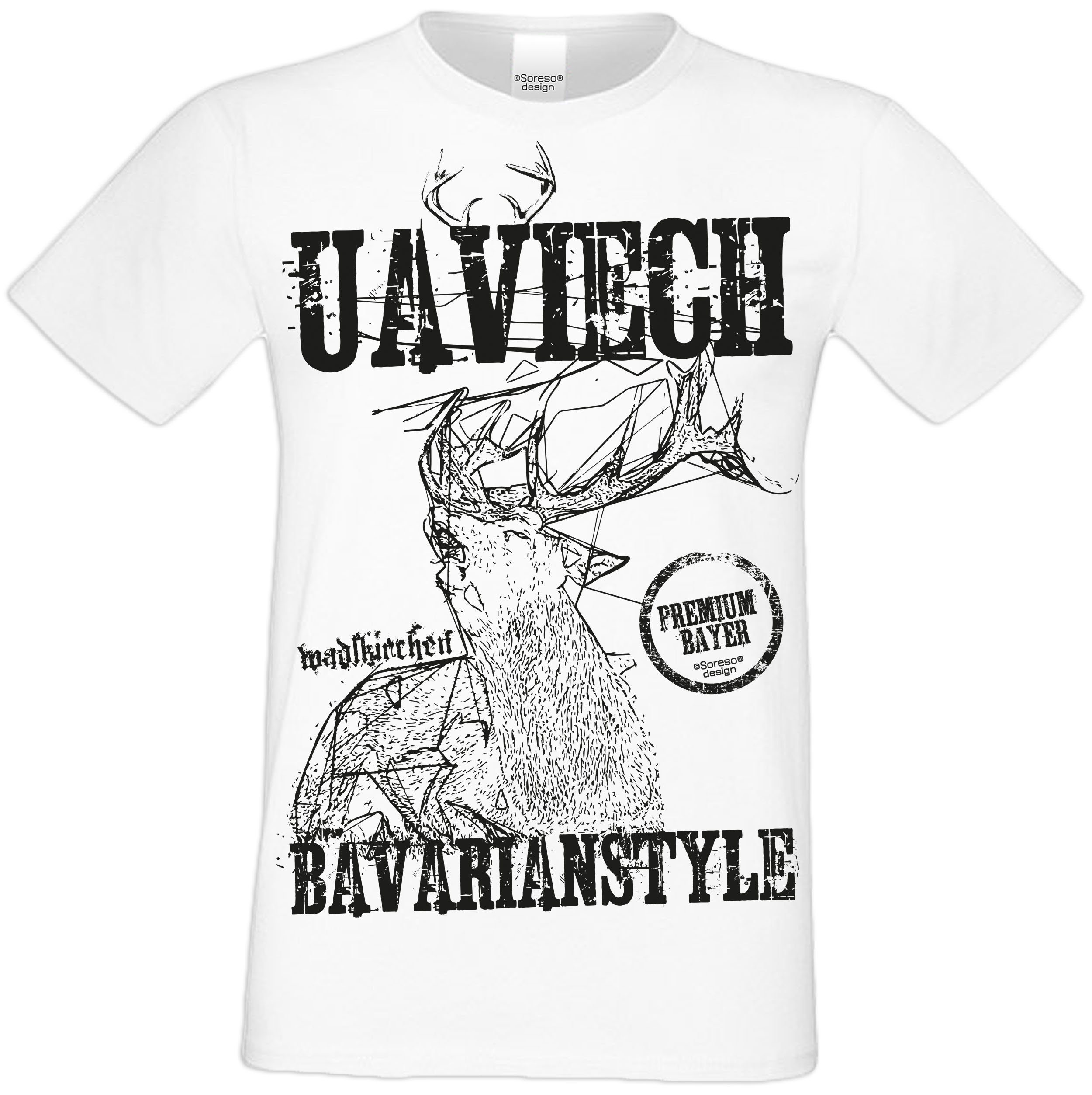 Herren Uaviech Trachtenshirt (Ein T-Shirt T-Shirt) T-Shirt Soreso® Trachten weiss