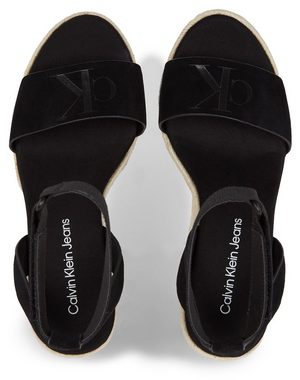 Calvin Klein Jeans WEDGE SANDAL SU MG BTW Keilsandalette, Sommerschuh, Sandale, Keilabsatz, mit Klettriemchen