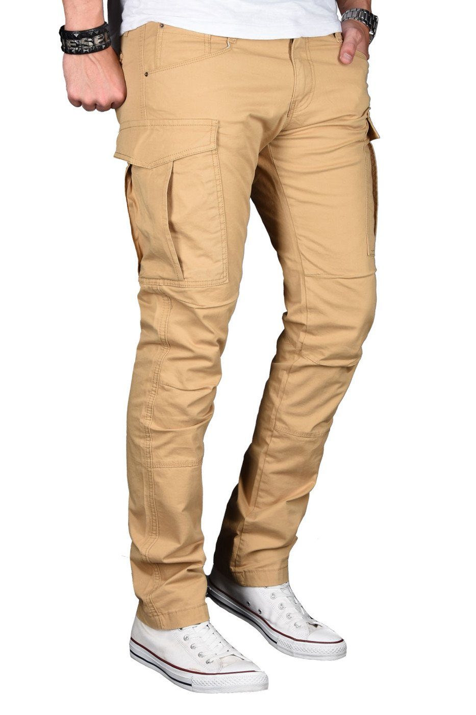 Alessandro Salvarini Cargohose Herren Designer, Stretch günstig online kaufen