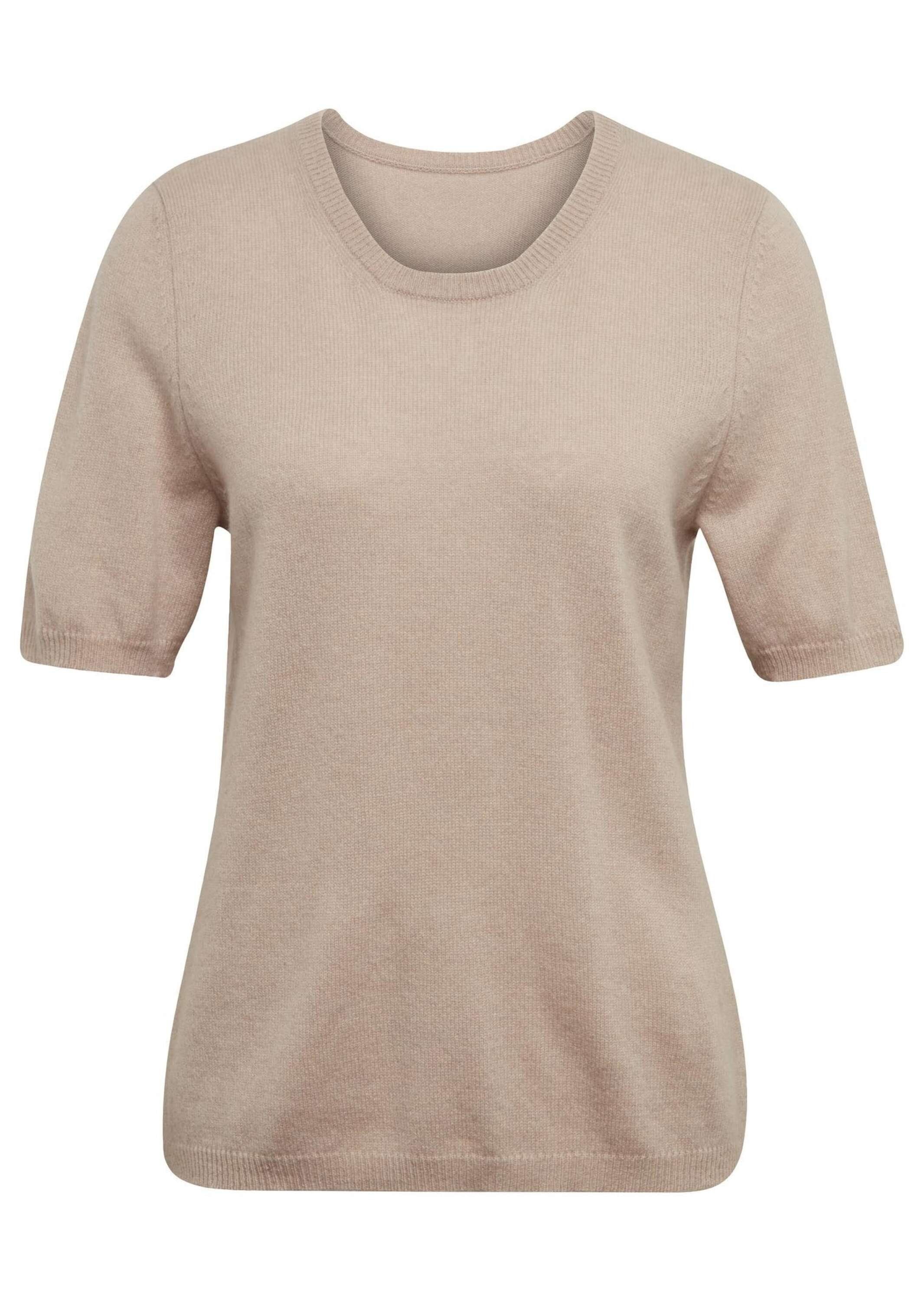 GOLDNER Kurzarmpullover Kurzgröße: Kaschmir-Halbarmpullover mit Rundhals günstig online kaufen