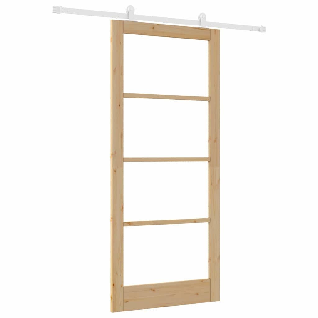 vidaXL Haustür Schiebetür ORKDAL 93 x 211 cm Massivholz Kiefer und Glas Natur (1-St)