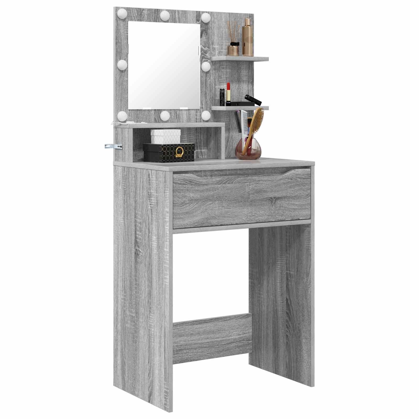 vidaXL Schminktisch Schlafzimmer-Frisiertische Sonoma-Grau 80 x 39,6 x 135 cm (1-St)