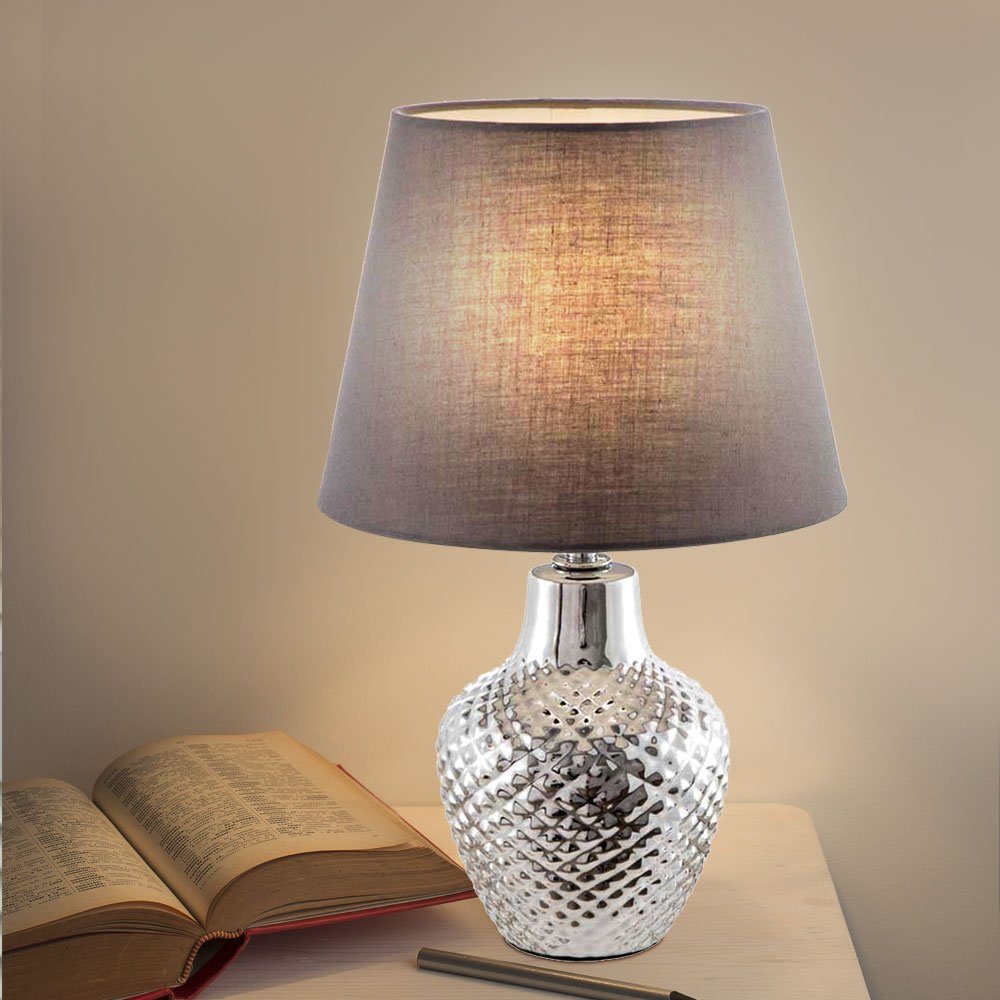 etc-shop Tischleuchte, Leuchtmittel Tischlampe Keramik Nachttischlampe nicht Tischlampe Wohnzimmer inklusive