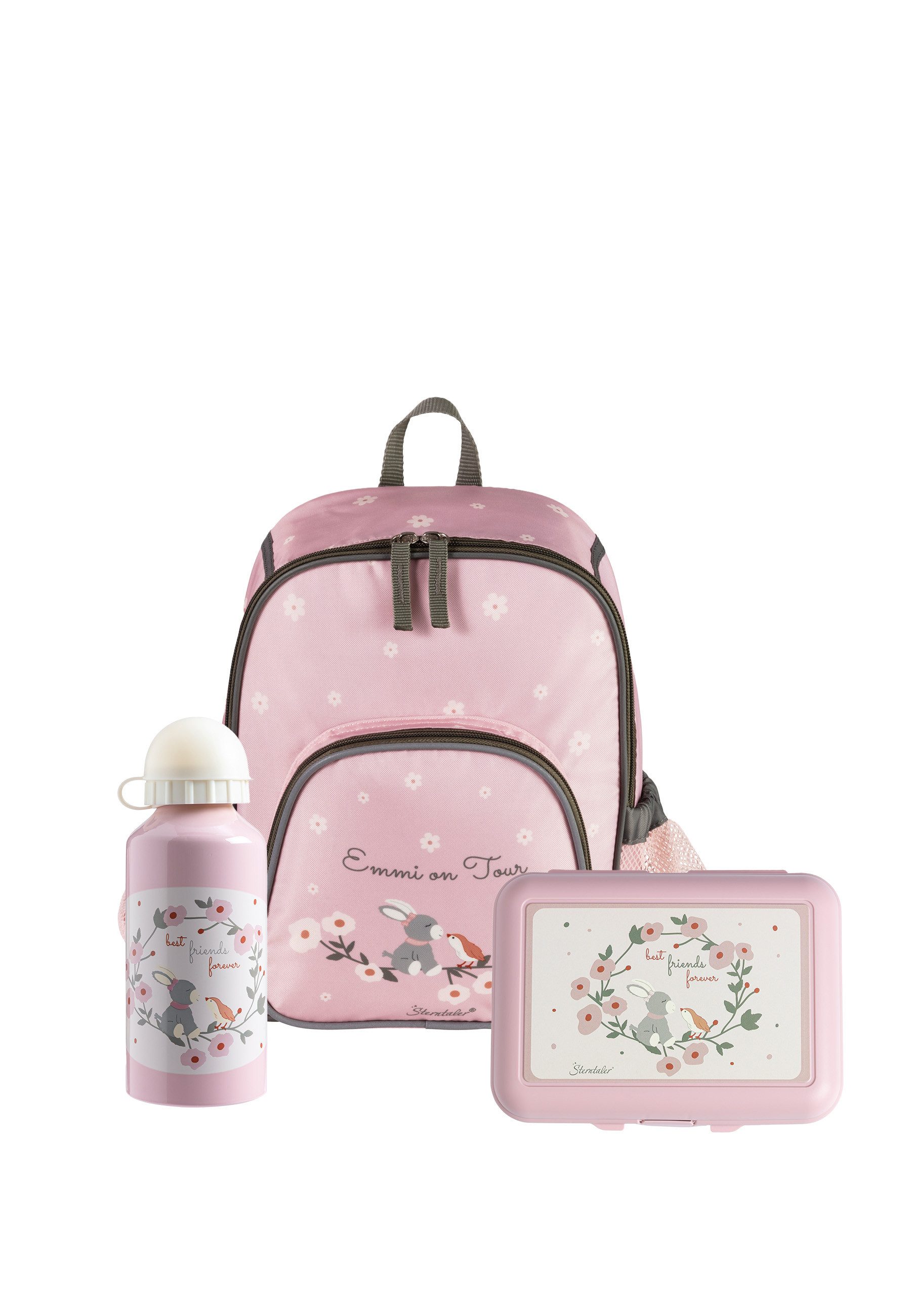 Sterntaler® Kinderrucksack Kindergarten Set Esel Emmi Girl (Spar-Set, 1-tlg., Set bestehend aus Kinderrucksack, Brotdose und Trinkflasche)