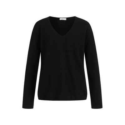 CLOSED V-Ausschnitt-Pullover schwarz regular fit (1-tlg)