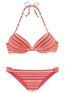 LASCANA Push-Up-Bikini mit glitzernden Streifen