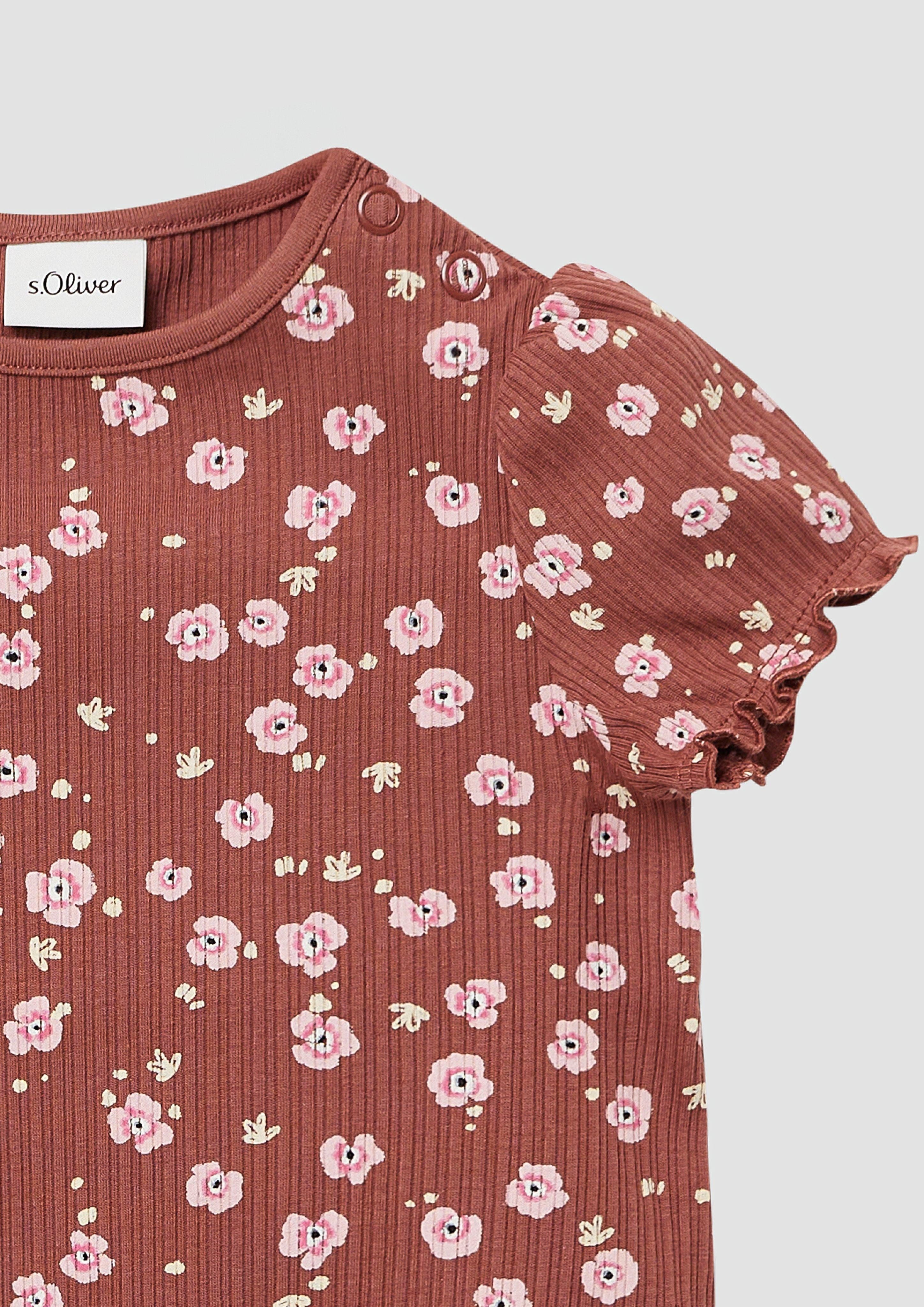 s.Oliver Kurzarmshirt Elastisches T-Shirt aus Rippware günstig online kaufen
