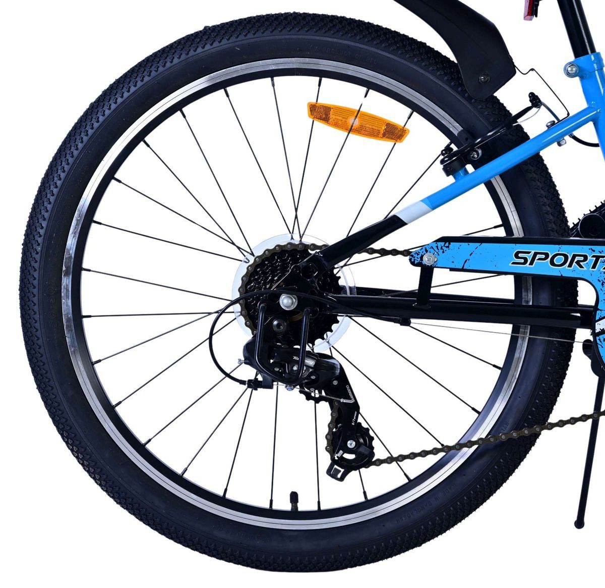 Volare Kinderfahrrad 24 Zoll Kinder Fahrrad Kinderfahrrad Rad Bike 7 Gang Sportivo Bl 24112, 7 Gang Shimano, Kettenschaltung, Seitenständer, Schutzbleche, Trinkflasche, Klingel