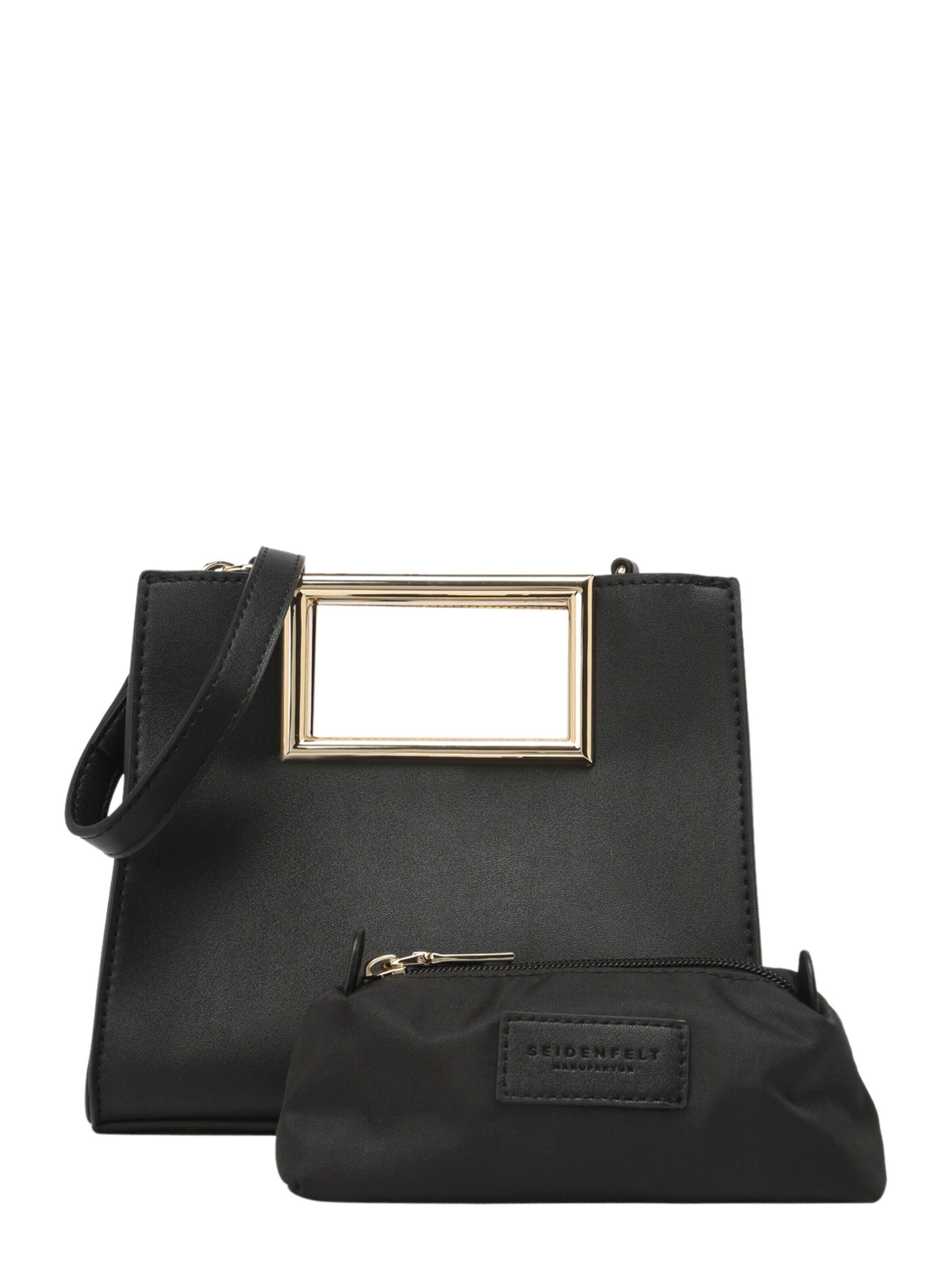 Black Seidenfelt Bjerre Manufaktur / (1-tlg) Gold Handtasche