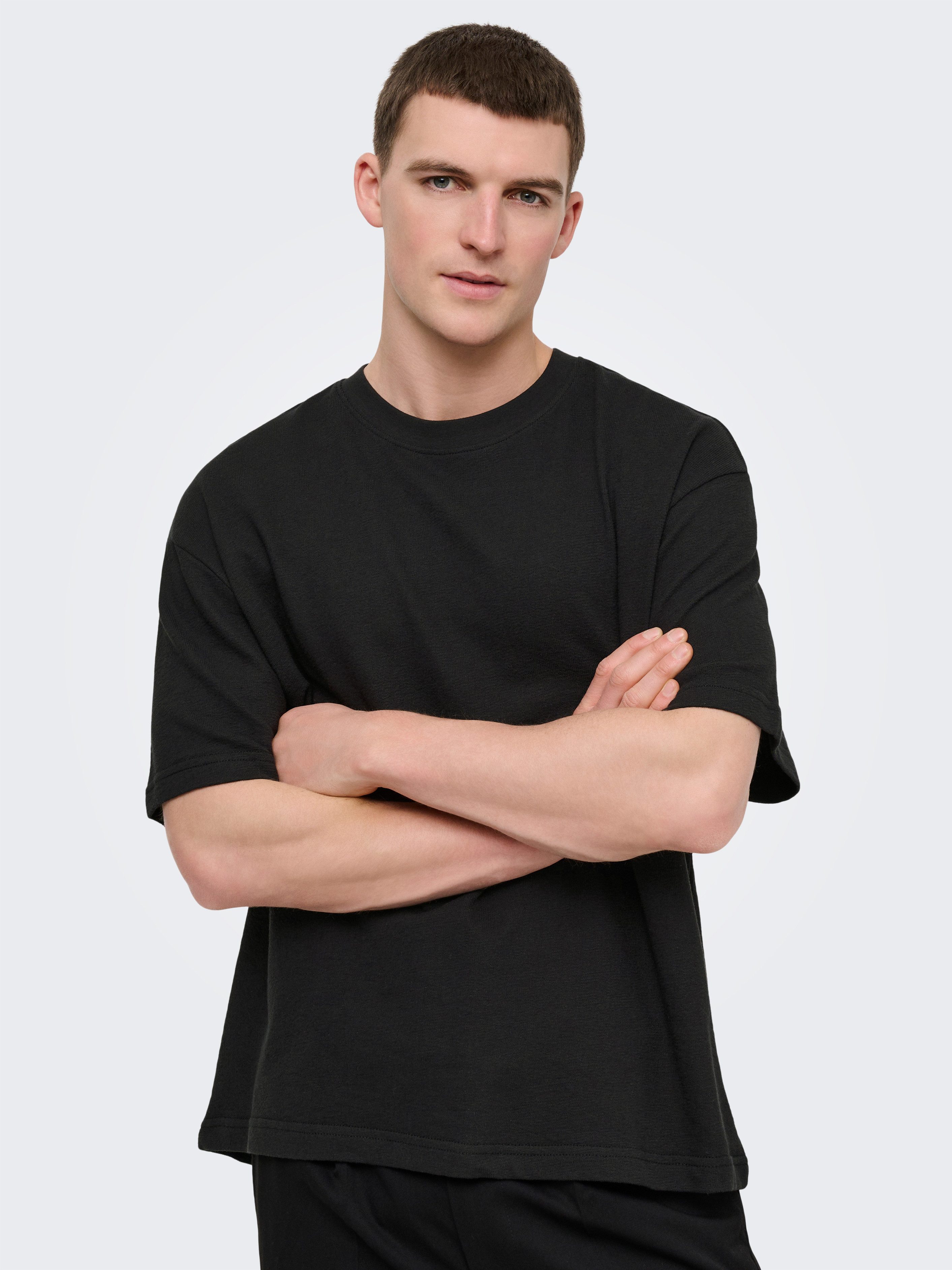 ONLY & SONS T-Shirt ONSLENNY OVZ SS STRCT TEE NOOS – Bild 4 von 5