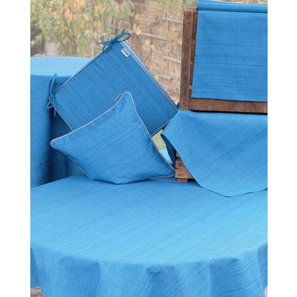 Kissenbezüge Stuhlkissen für Garten 42x42x4,5 & HOBBY – Stück) HOME blau cm, (1 matches21