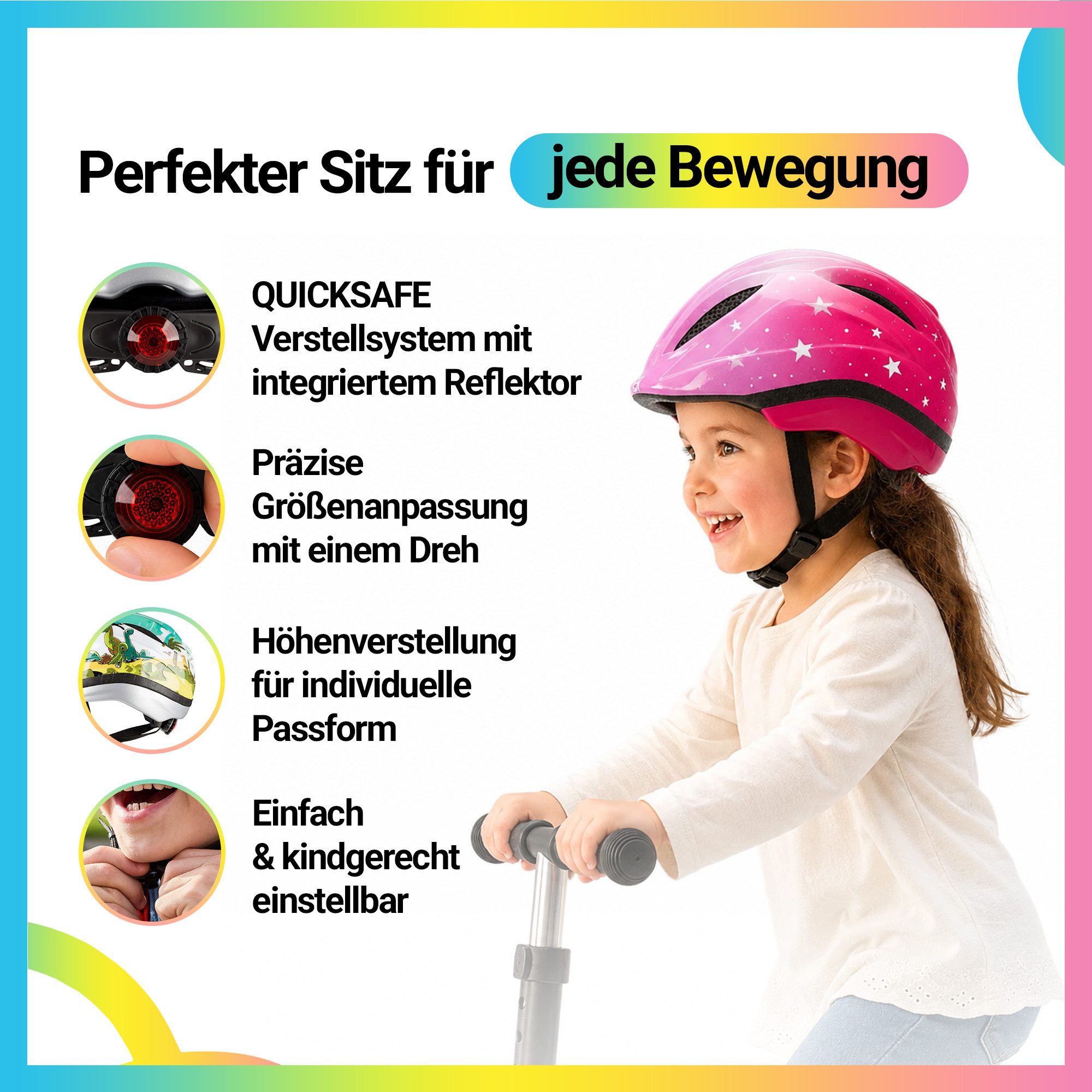 KED Fahrradhelm Meggy II Trend Kinderhelm, LED Rücklicht, MaxShell Technologie Und Präzise Größenverstellung – Bild 3 von 5
