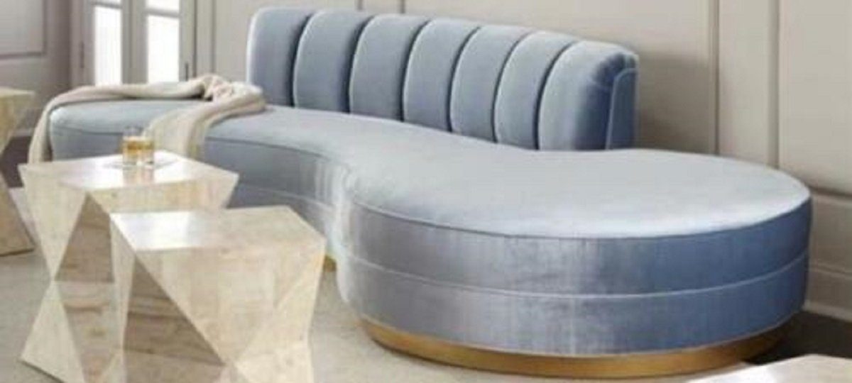Luxus Neu Sitzer Rund Ecke Sofas Sofa Couch Sofa, Oval Möbel 3 Relax Blau Runde JVmoebel