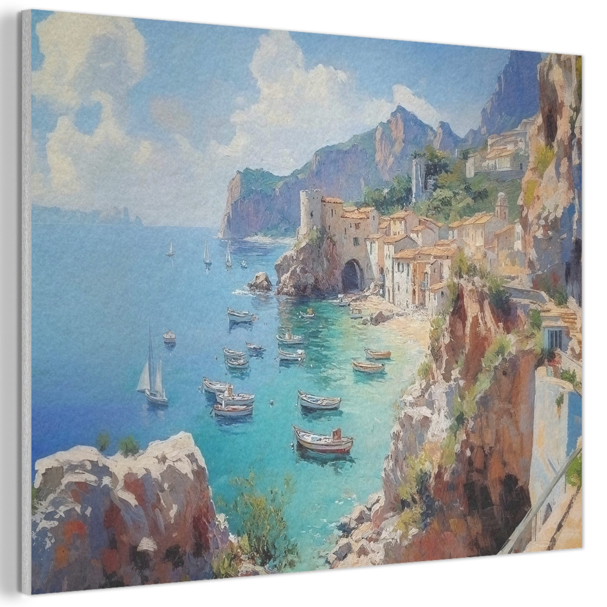 MuchoWow Gemälde Küstendorf - Malerei - günstig online kaufen