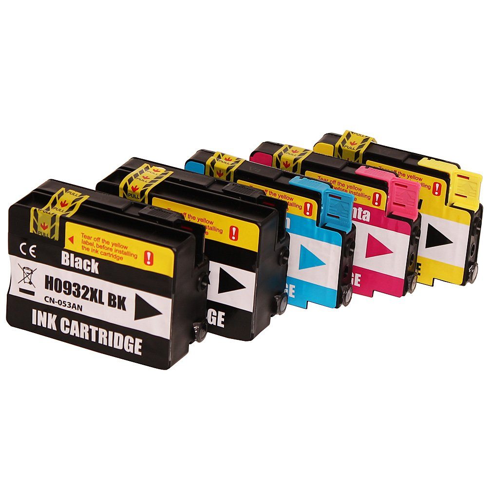 Colori Tintenpatrone (Kompatibles Set 5x Druckerpatrone für HP 932XL 933XL für HP OfficeJet 6100 6600 6700 7110 7510 7600 7610 7612 Series von Colori)
