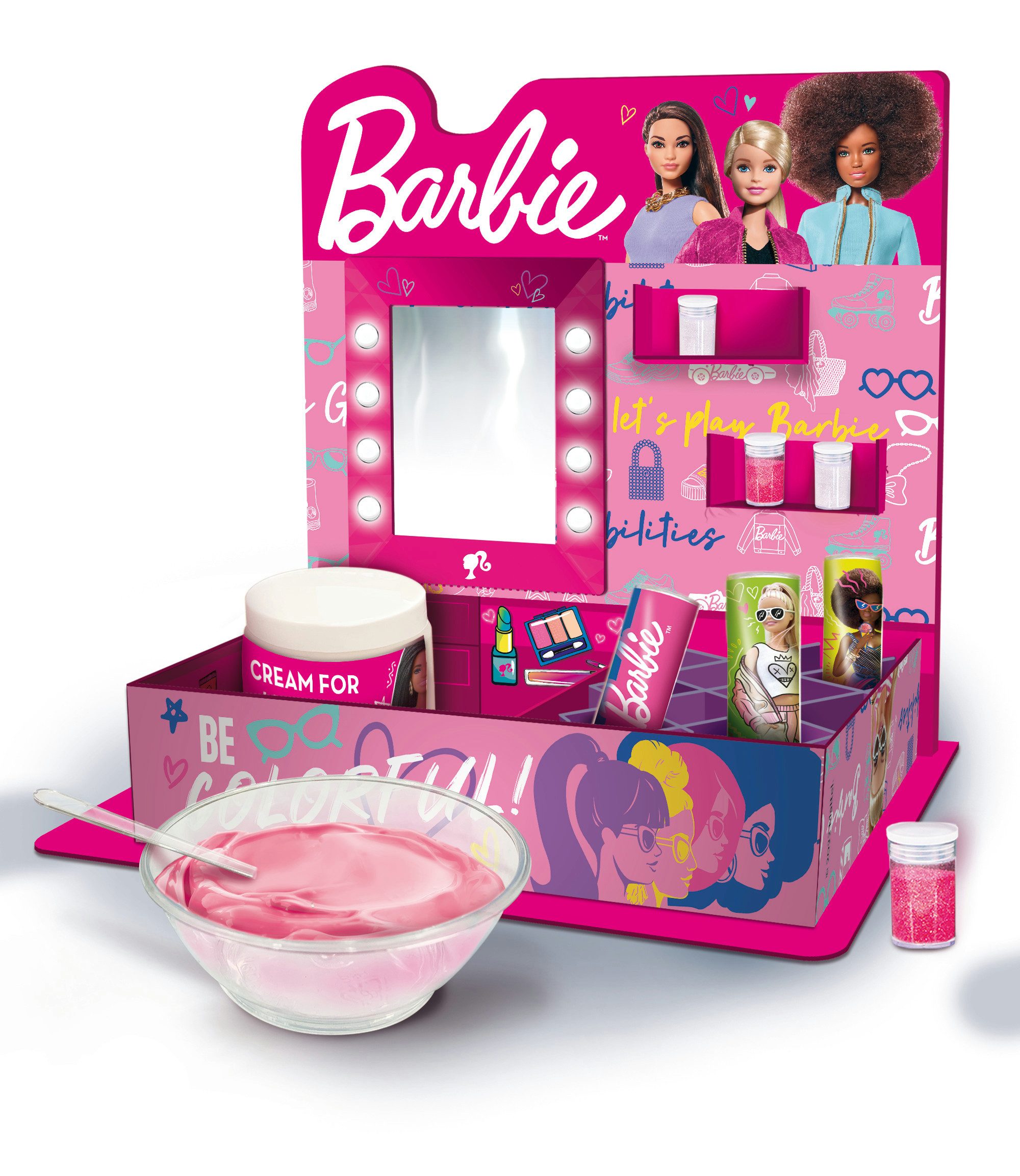 Lisciani Lippenstift Farbige Barbie Lippenstifte, mit 3D Lippenstift-Halter