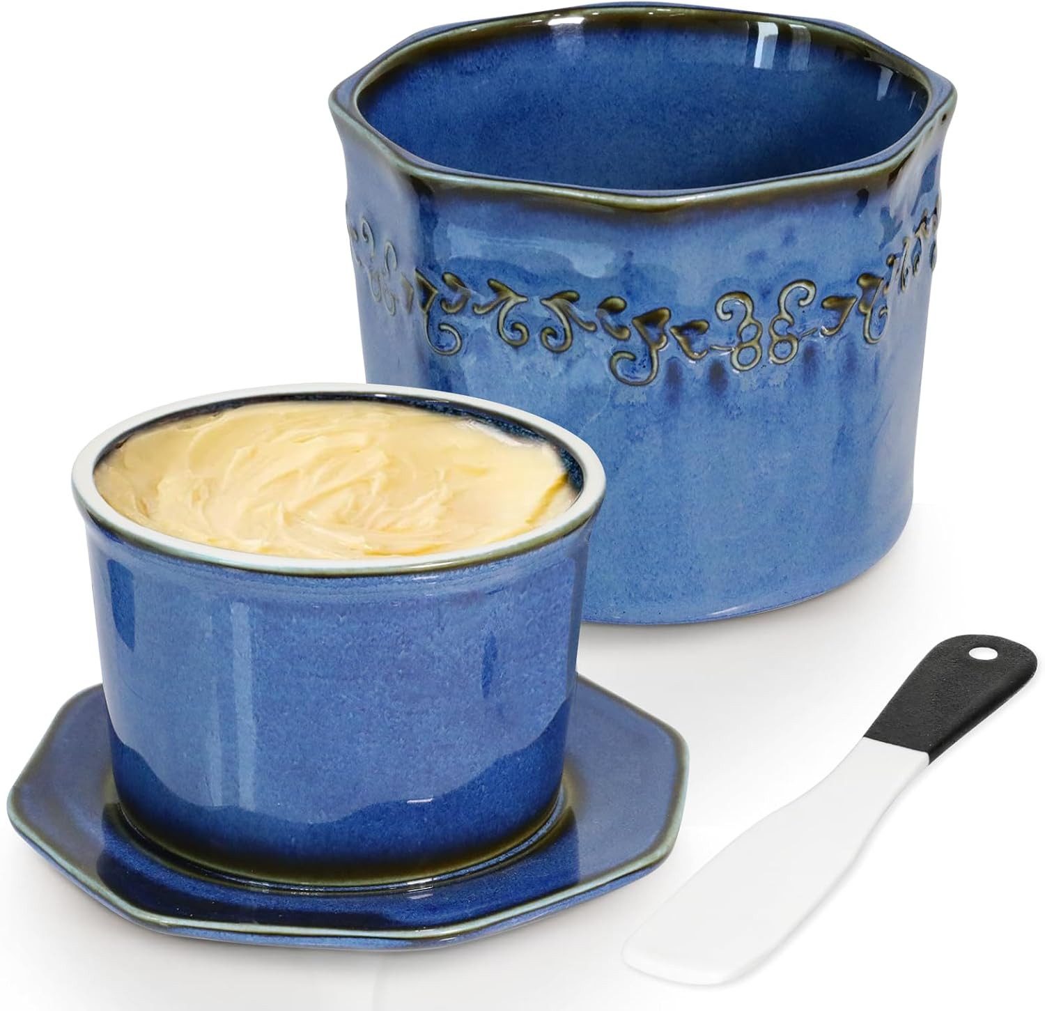 FELIXLEO Butterdose Französische Butterdose 280g Keramik Butterglocke Mit Messer, (1-tlg)
