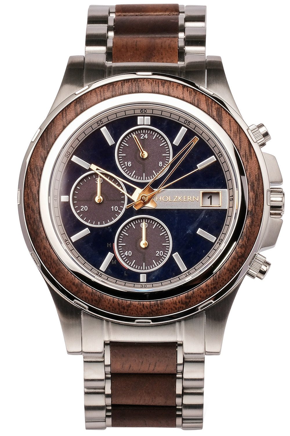 Holzkern Chronograph Solar Koh Mak Walnuss/Marmor