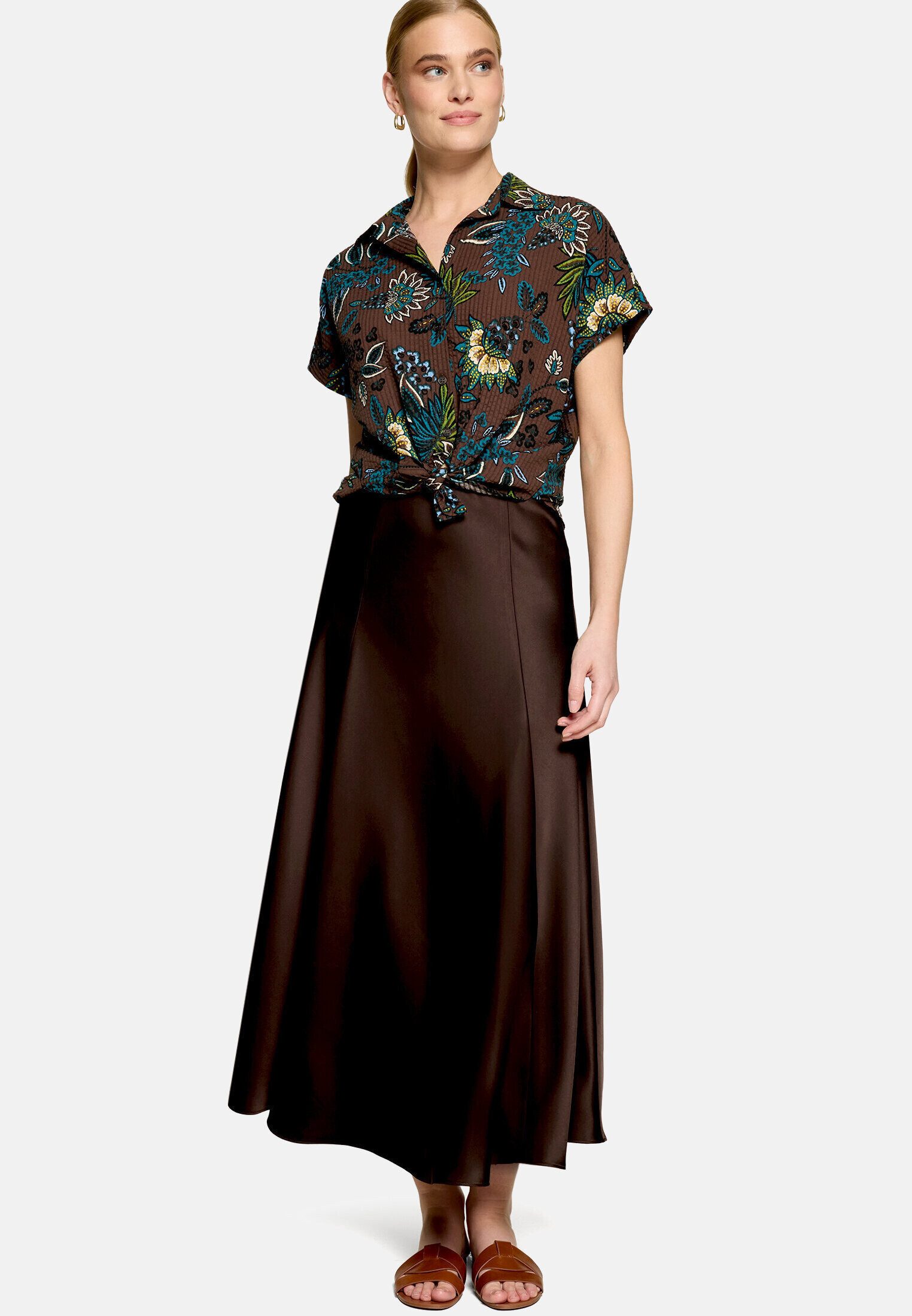 Zero Klassische Bluse Damen kurzarm mit Print