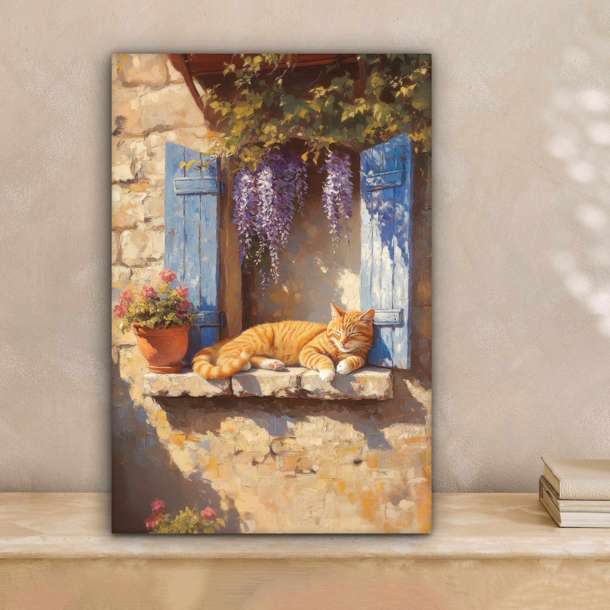 OneMillionCanvasses® Leinwandbild Katze - Fensterbank aus günstig online kaufen