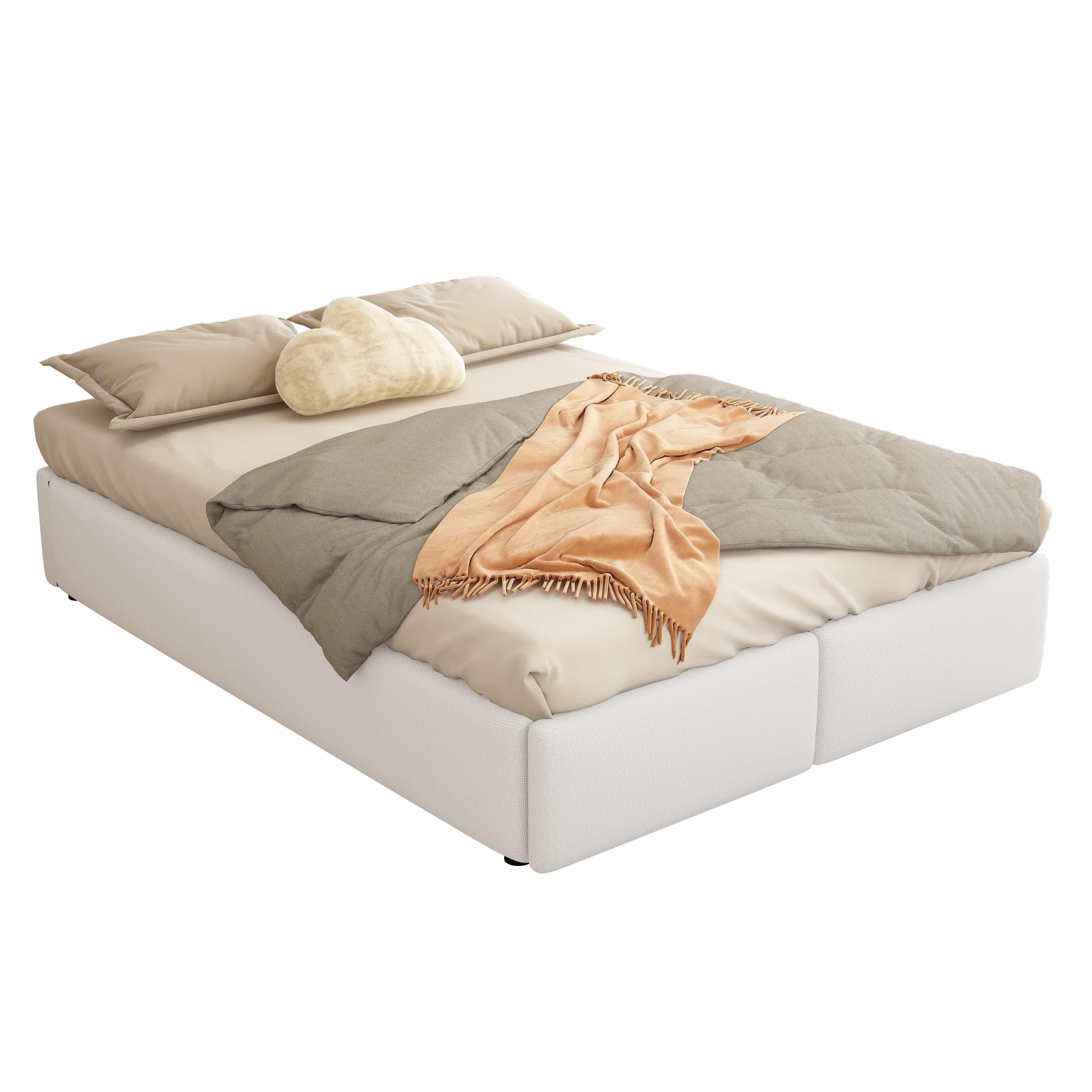 MODFU Polsterbett Plattformbett Flachbett Stauraumbett Doppelbett günstig online kaufen