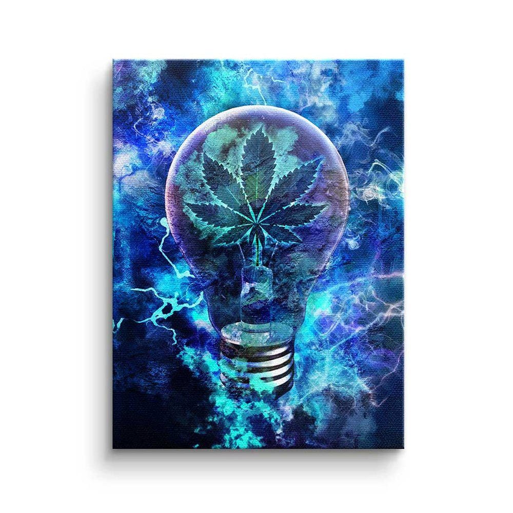 Erleuchtung Die Mindset Art Pop weißer - - Rahmen Leinwandbild DOTCOMCANVAS® Premium Leinwandbild, -