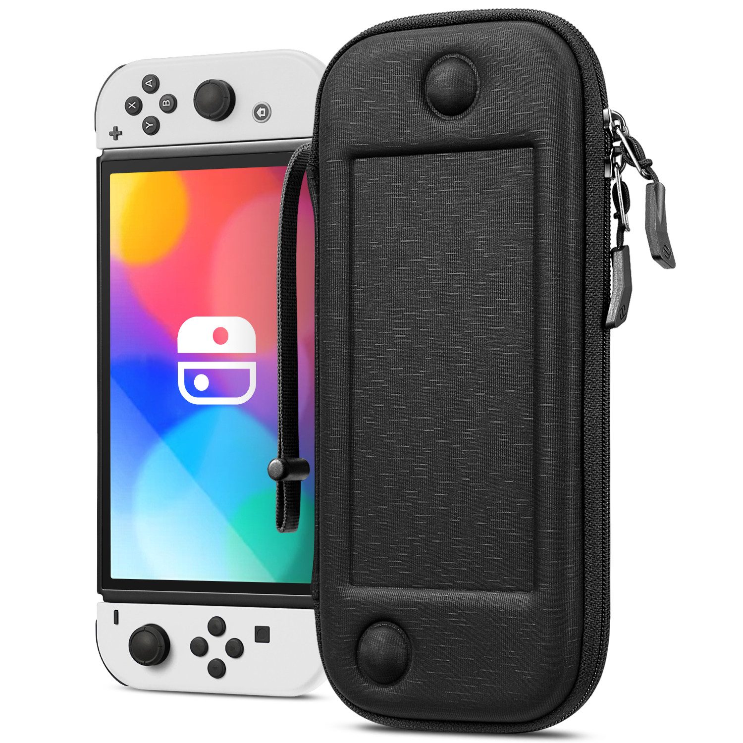 Fintie Nintendo-Schutzhülle Slim Tasche Kompatibel mit Nintendo Switch/Switch OLED Modell, Ultradünne Stoßfeste Hartschalen Tragetasche mit 10 Spielkartenhaltern