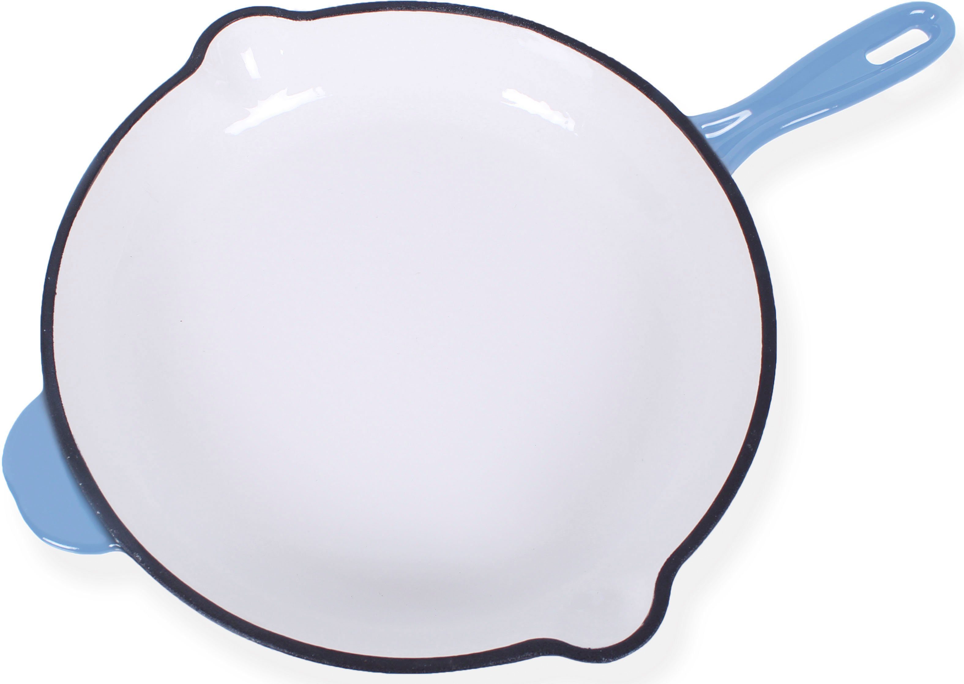 ECHTWERK Bratpfanne mit Emaille-Beschichtung, Gusseisen, Ausgießer, für Backöfen, Grill, BBQ und Induktion, Ø 26,5 cm