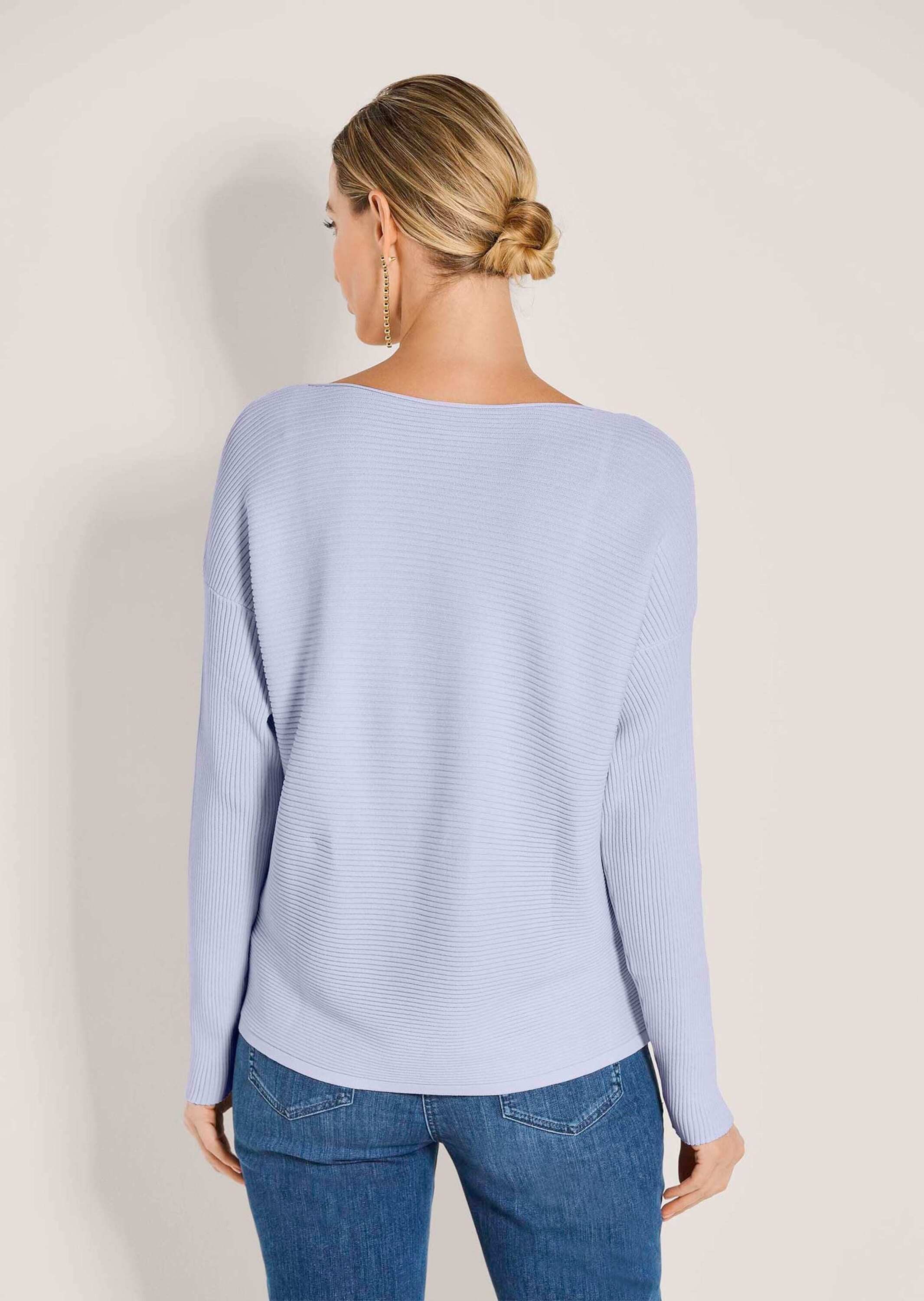 MADELEINE Strickpullover Lässiger Oversized-Pullover mit U-Boot-Ausschnitt Rippstrickpullover mit überschnittenen Schultern und Langarm