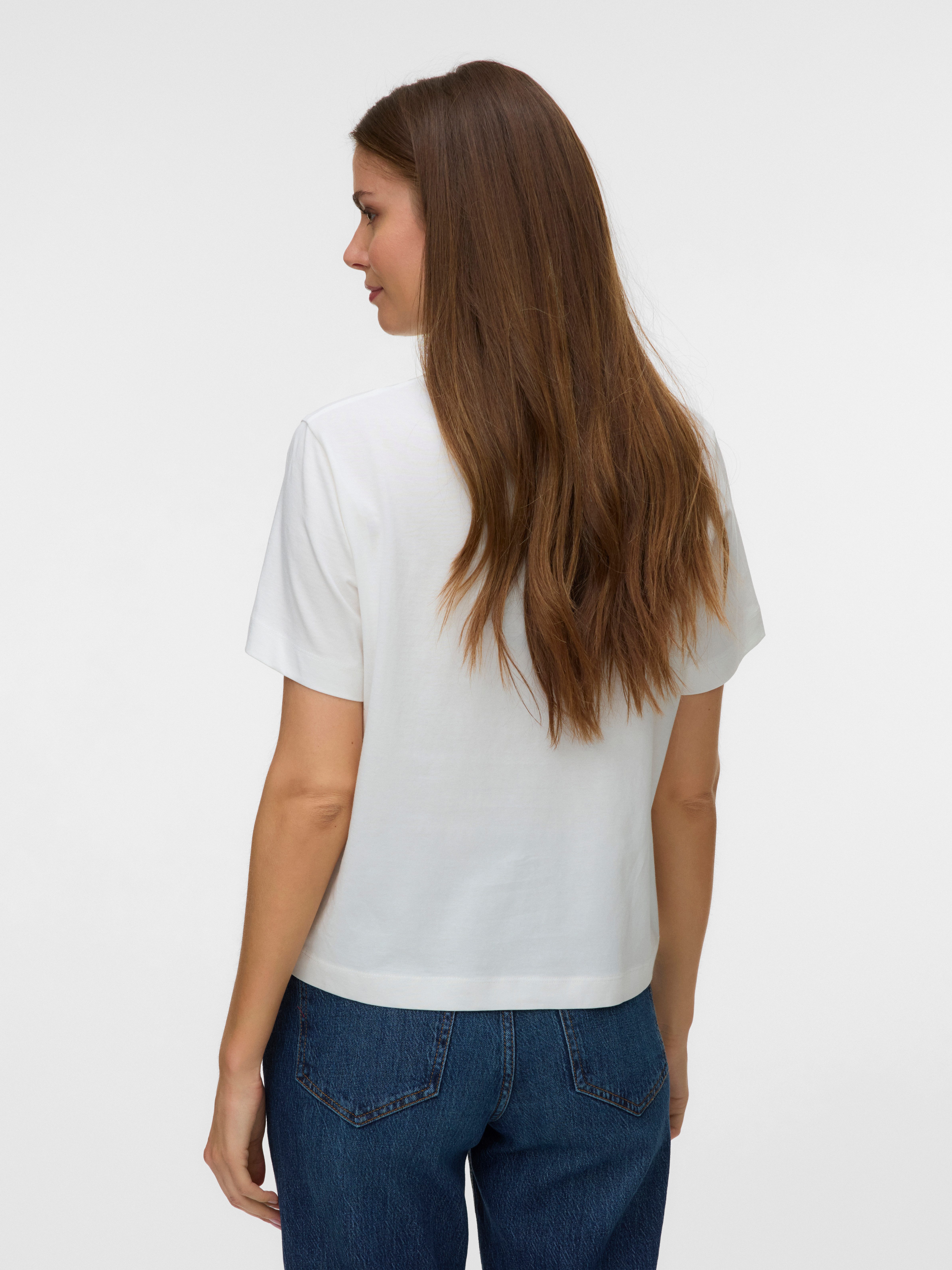 Vero Moda T-Shirt VMGINA METTE SS TOP BOX JRS Baumwolle