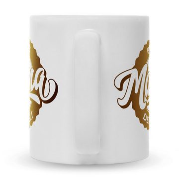 GRAVURZEILE Tasse mit Spruch - Beste Mama der Welt, Keramik, Farbe: Weiß