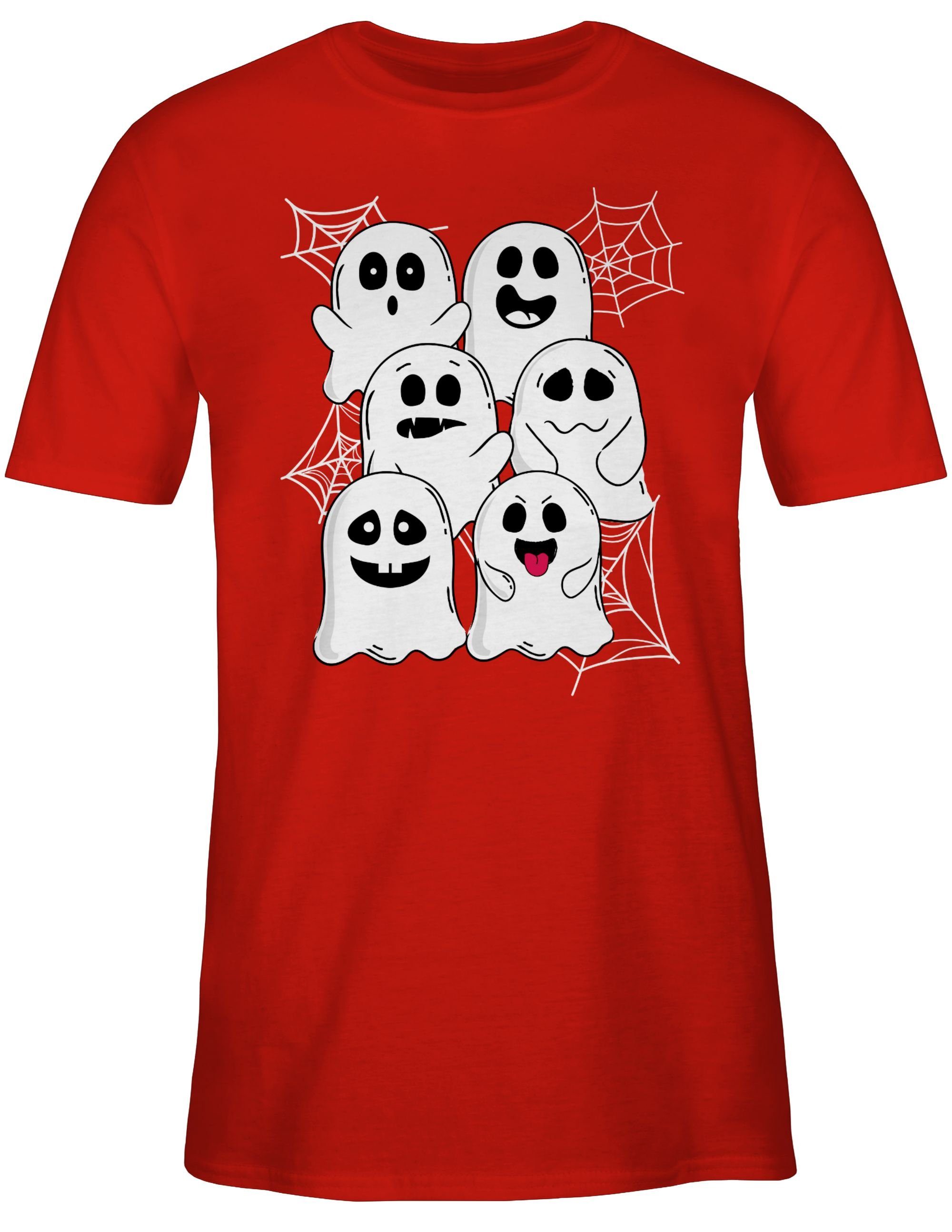 Gespenst Lustige Halloween Rot 03 Shirtracer Herren Kostüme Geist Gespenster T-Shirt Geister