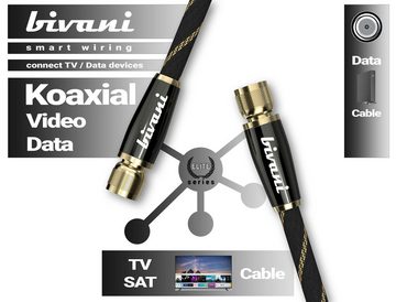 bivani Premium SAT Koaxial Antennenkabel F-Stecker SAT-Kabel, F-Verbinder, F-Verbinder (100 cm), Koaxialkabel, Fernsehkabel, Modemkabel, Radio, DVB-T, DVB-T2, DVB-C, DVB-S, DVB-S2, FullHD, UltraHD, UHD, HDTV, TV