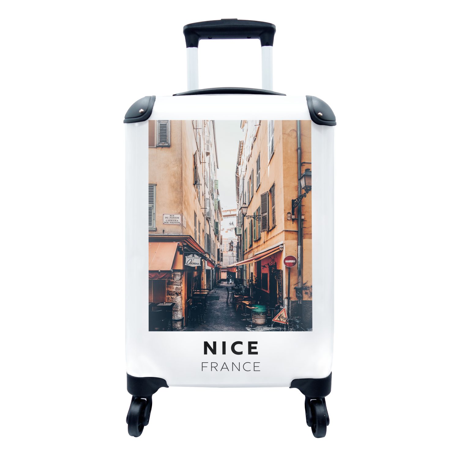 für Nizza - Frankreich Rollen, Trolley, Reisekoffer mit MuchoWow Handgepäck Straße, rollen, Ferien, Handgepäckkoffer - Reisetasche 4