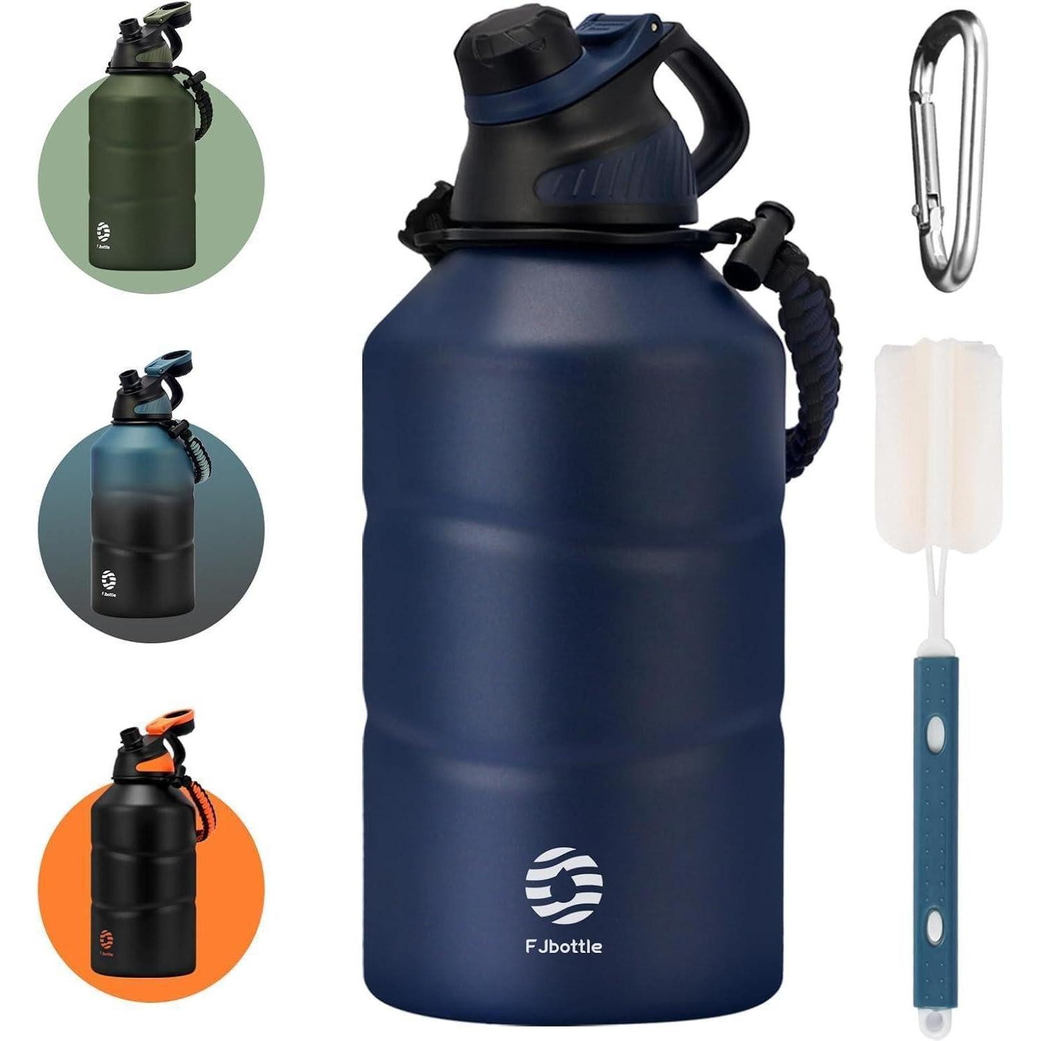 LuxusKollektion Thermoflasche Trinkflasche Edelstahl Auslaufsicher BPAfrei Dunkelblau 1900 ml