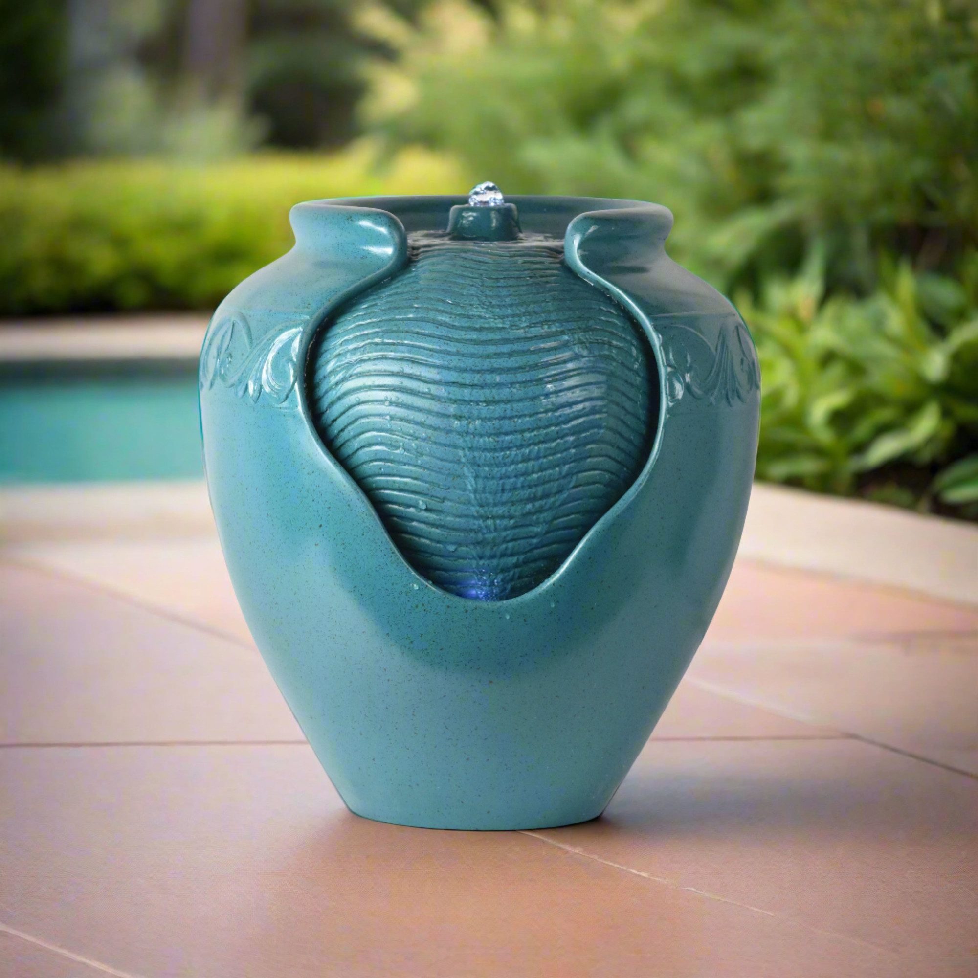 Teamson Home Gartenbrunnen Gartenbrunnen grün glasiert günstig online kaufen