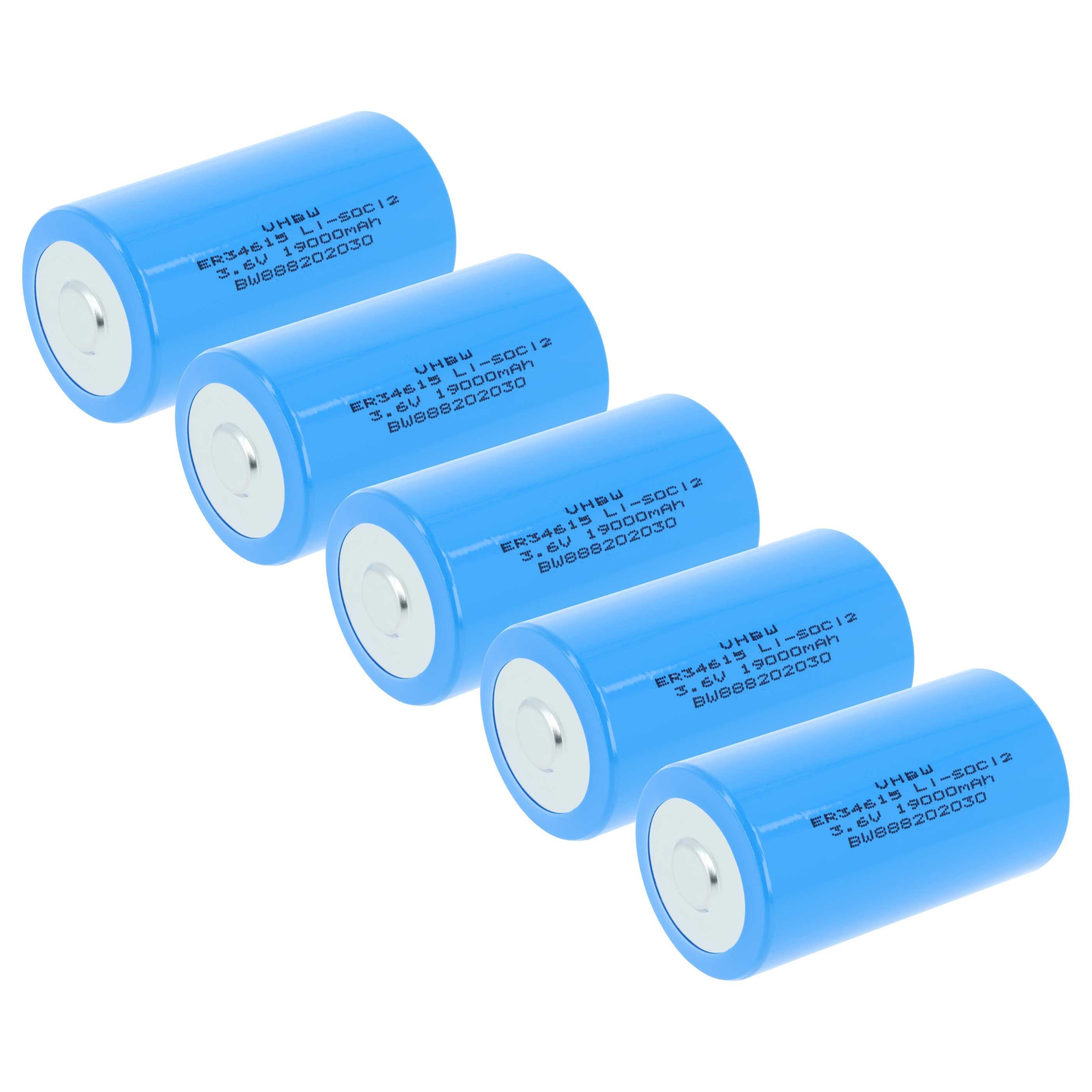 vhbw Batterie, Leistungsfähige Ersatz-Batterie (ER34615), Nicht wiederaufladbar