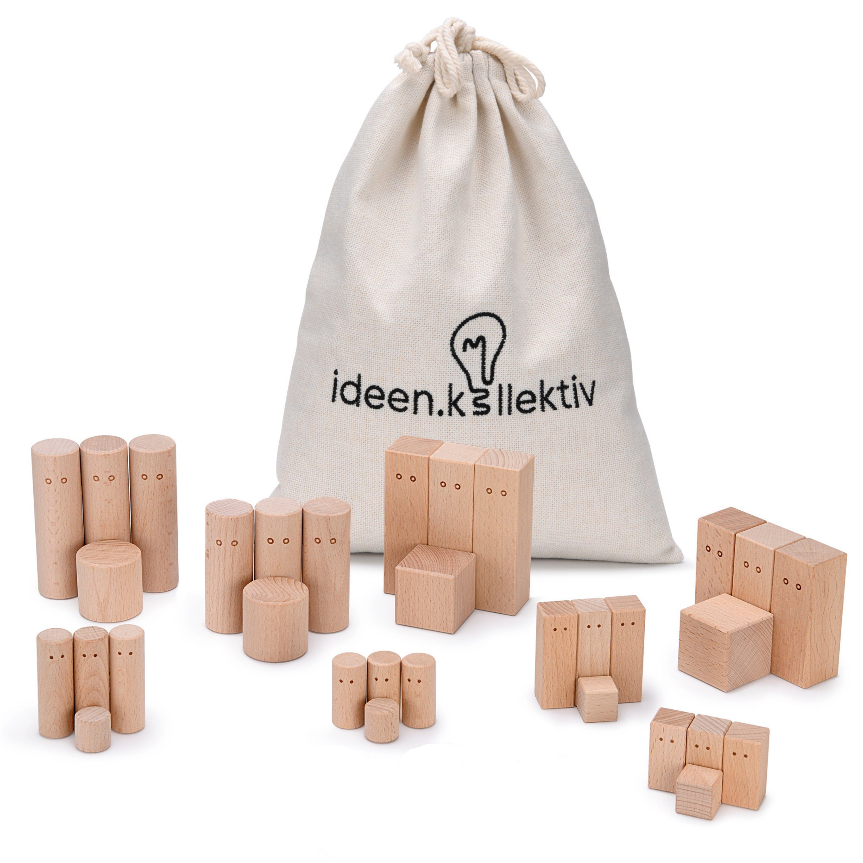 ideen.kollektiv Lernspielzeug einzelne Systembrett Pro Figuren - Premium Figuren aus Buchenholz, für systemische Aufstellung, Familienaufstellung & Coaching