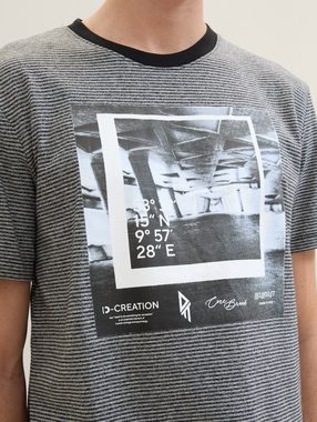 TOM TAILOR Denim T-Shirt Gestreiftes T-Shirt mit Fotoprint