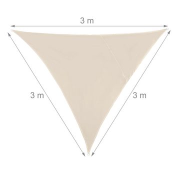 relaxdays Sonnensegel Sonnensegel Dreieck beige, 3 x 3 x 3 m