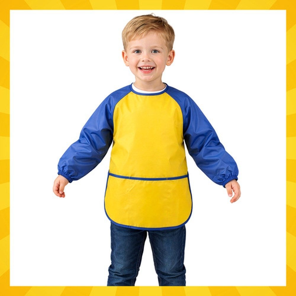 KRUZZEL Malschürze Kinderschürze Schutzschürze, (Spar-Set, 1-tlg., wasserdicht), Lockere, bequeme Passform ermöglicht freies Spielen
