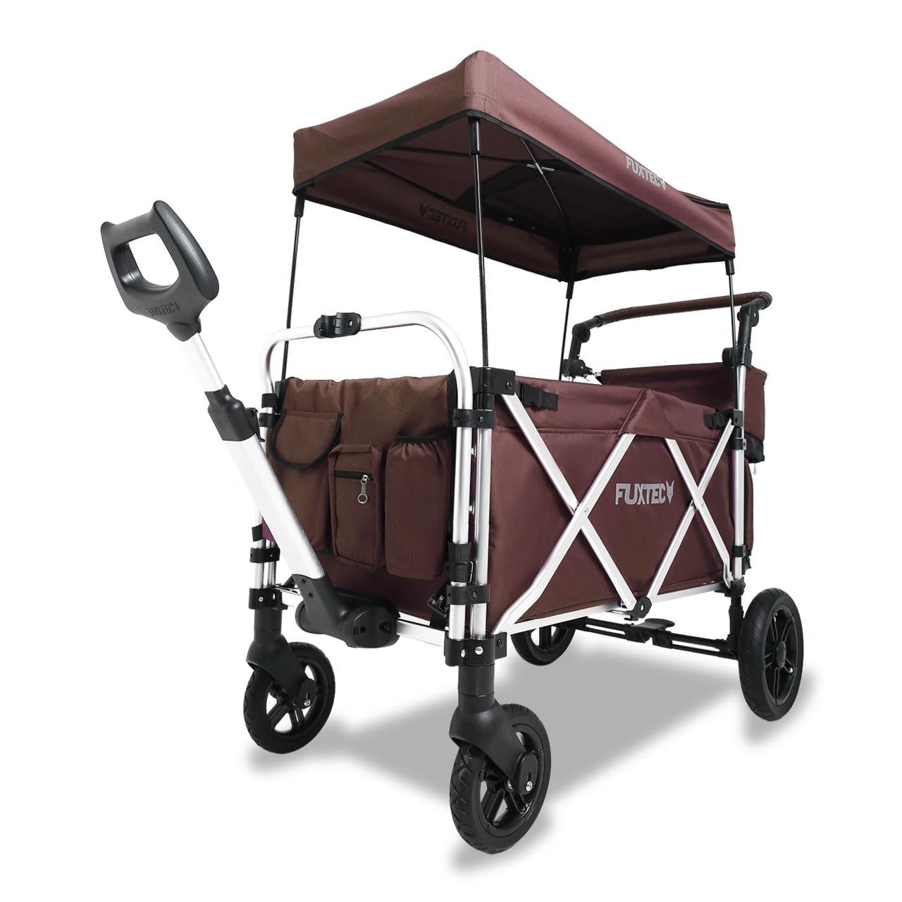 FUXTEC Bollerwagen FX-CTL950, Teleskop-Zugstange, 75 kg Belastbarkeit, großer Innenraum, kippsicher