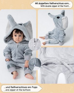 Corimori Strampler Onesie Elefant Nuru Baby Strampler Größen 60-90cm (1-tlg) Karnevalskostüme