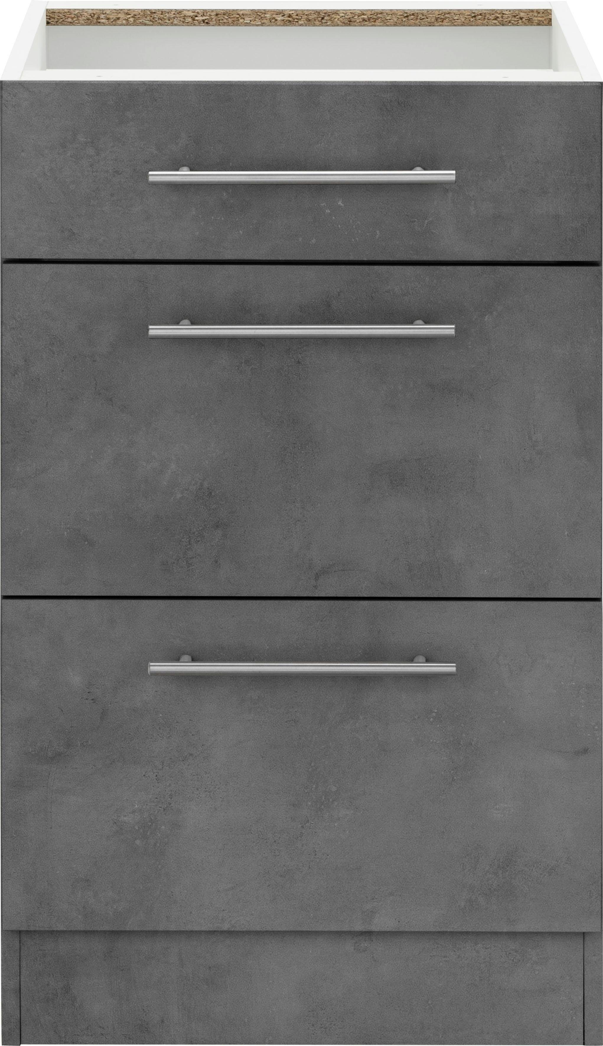 wiho Küchen Unterschrank Cali 50 cm breit, mit 2 großen Auszügen ohne Arbei günstig online kaufen