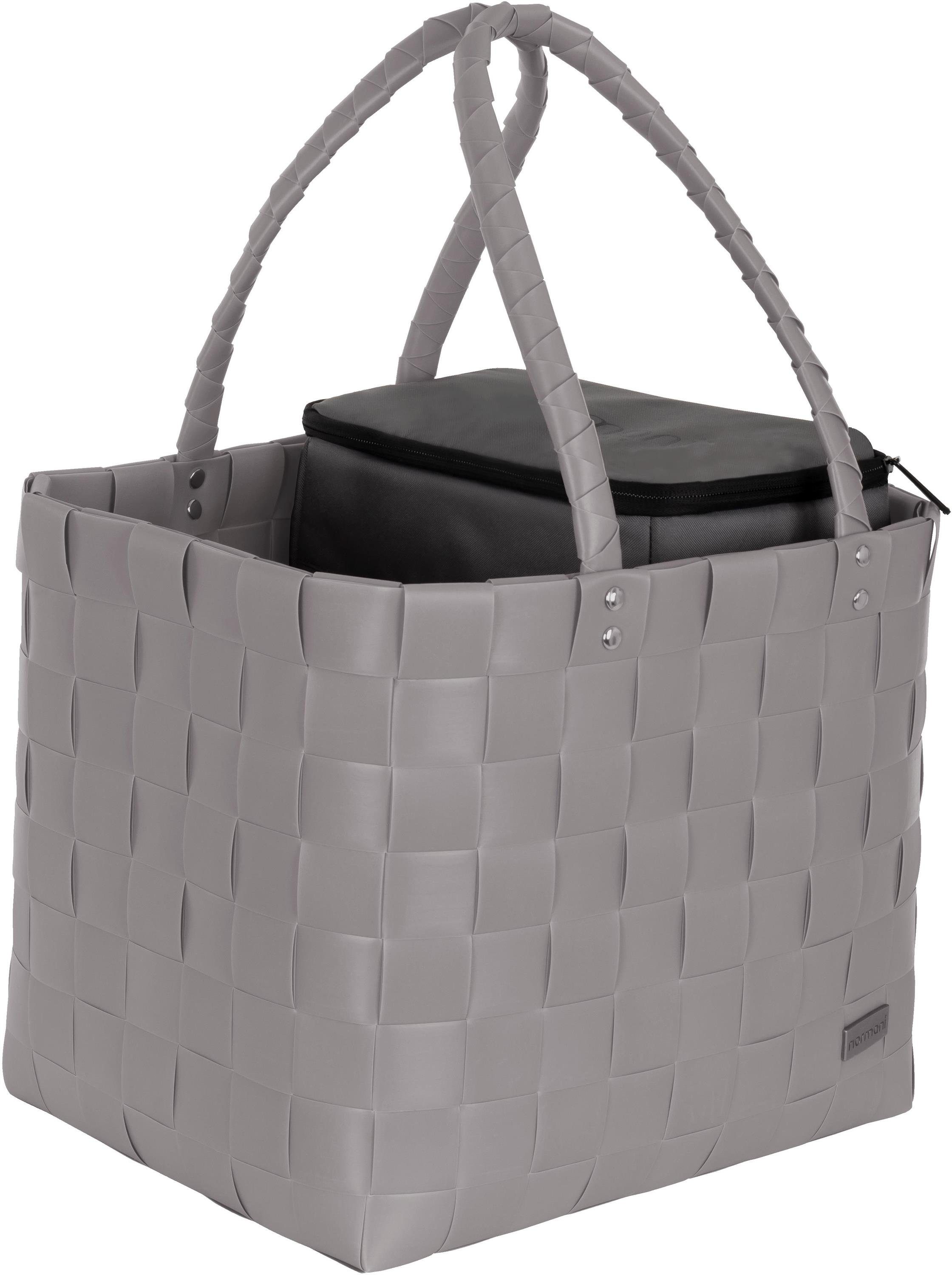 normani Einkaufskorb Flechtkorb mit kleiner Kühltasche, 20 l, Einkaufskorb mit kleine Kühlbox