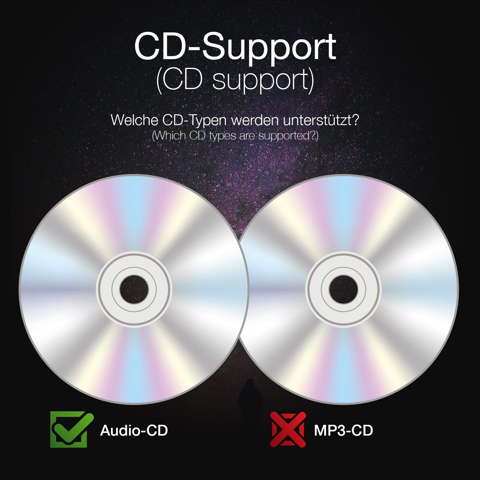 Externer tragbarer CD-Player maxxcount Autoradios WAV-fähigem für CD-Player mit