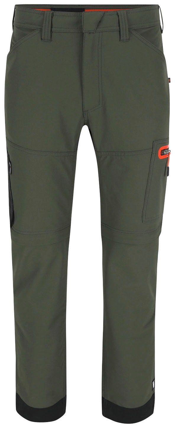 Herock Arbeitshose Tornado Zip Off Multi-Pocket in 4-Wege-Funktions-Stretch, Hose und Bermuda in einem dunkel khaki