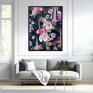 DOTCOMCANVAS® Leinwandbild Koi Pond Purple, Leinwandbild Koi Pond Purple Fische Kois abstrakt schwarz Wandbild