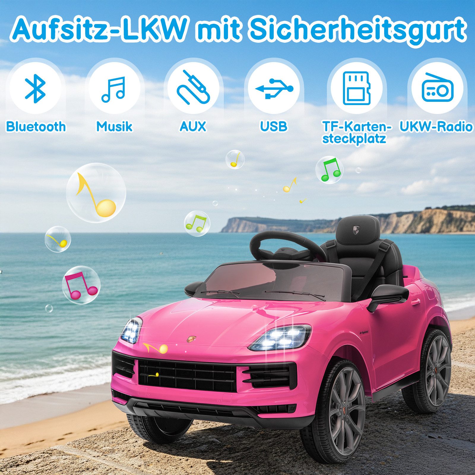 LALAHO Elektro-Kinderauto Kinder Elektroauto Porsche Cayenne Geländewagen F günstig online kaufen