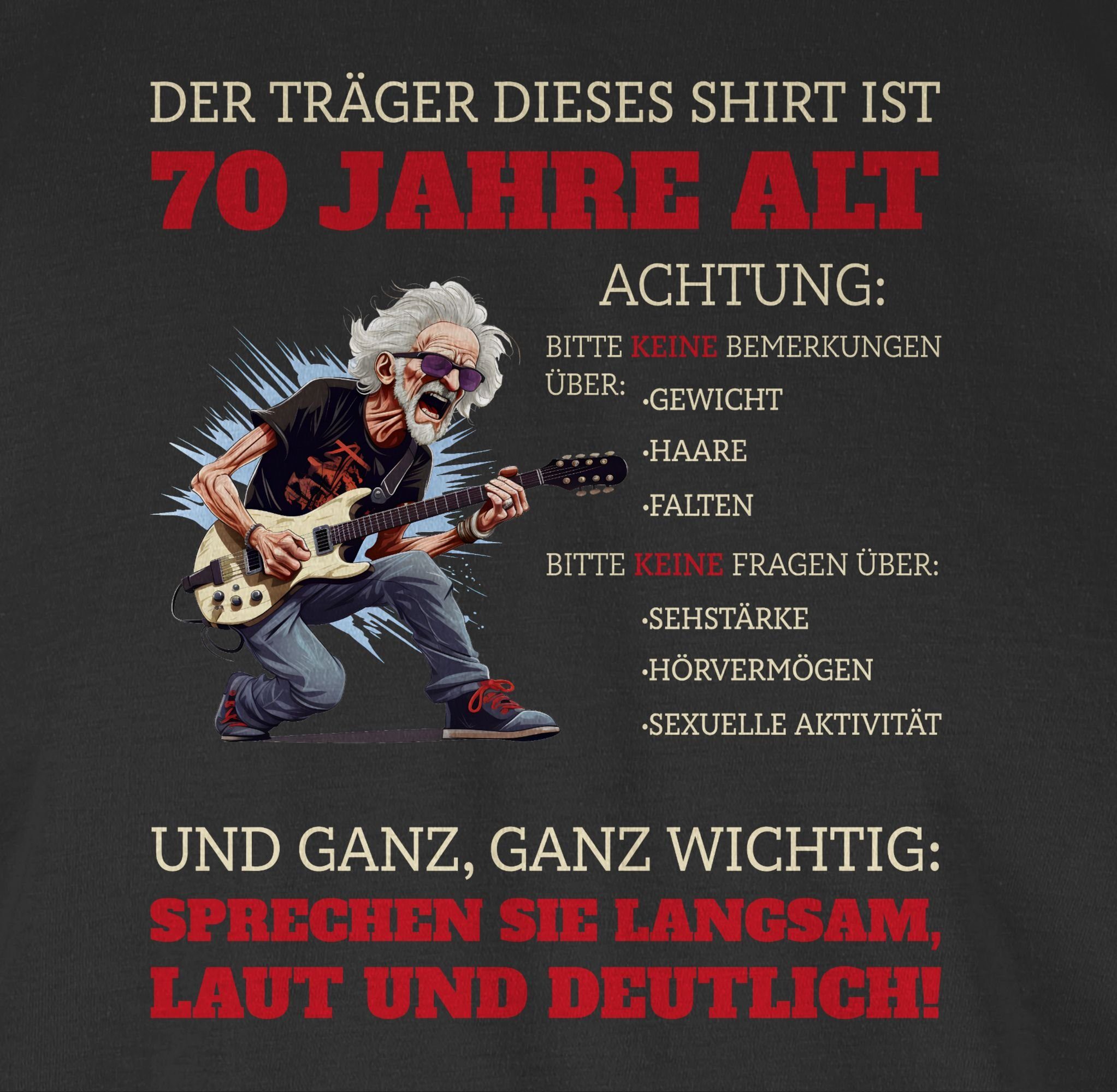 Sack Geburtstag Alter Jahre Shirt Träger 70 70 Schwarz ist Rundhalsshirt Der - 2 dieses Shirtracer 70.